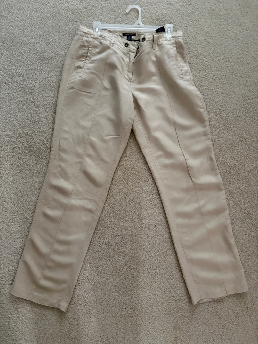 Tommy Hilfiger womens Khaki Straight Chinos (60% linen)